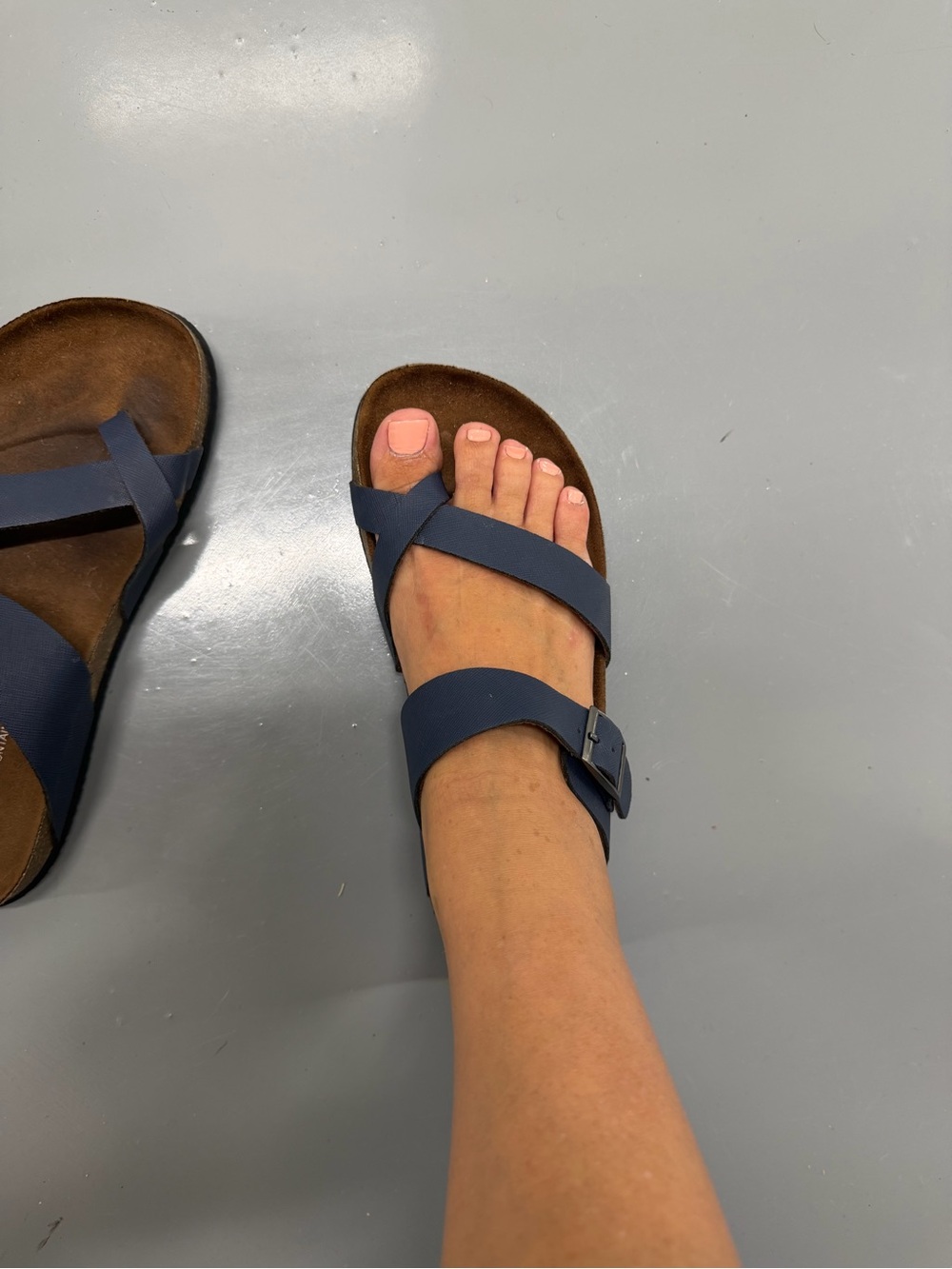 Cliffs by WHITE MOUNTAIN Navy Crisscross Buckle Sandals